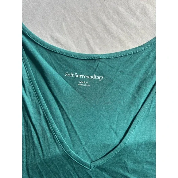 Soft Surroundings Paisley Heavily Beaded Blouse 2 Piece Womens Size Med Teal - Picture 4 of 12